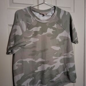 Philosophy Green and Gray Camouflage Tee